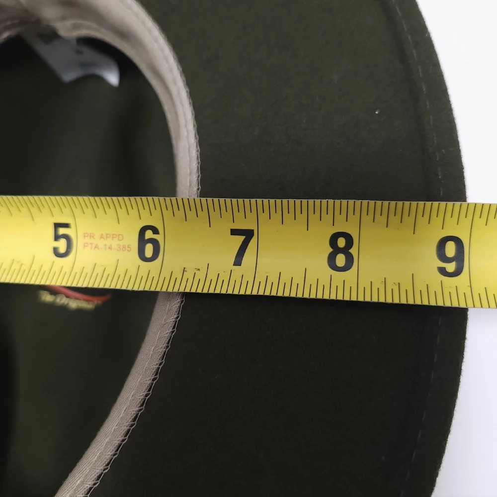 Duluth Trading Wool Felt Crusher Hat Medium Leather Band USA Made Green Fedora - Picture 12 of 14